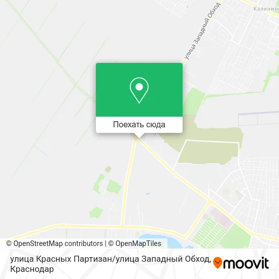 Карта улица Красных Партизан / улица Западный Обход