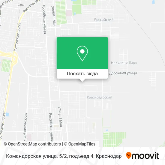 Карта Командорская улица, 5 / 2, подъезд 4