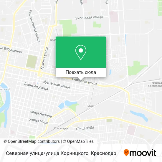 Карта Северная улица / улица Корницкого