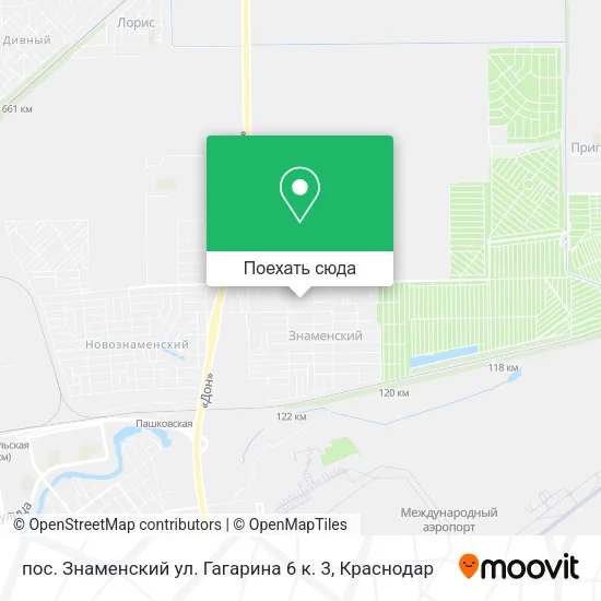 Карта пос. Знаменский ул. Гагарина 6 к. 3