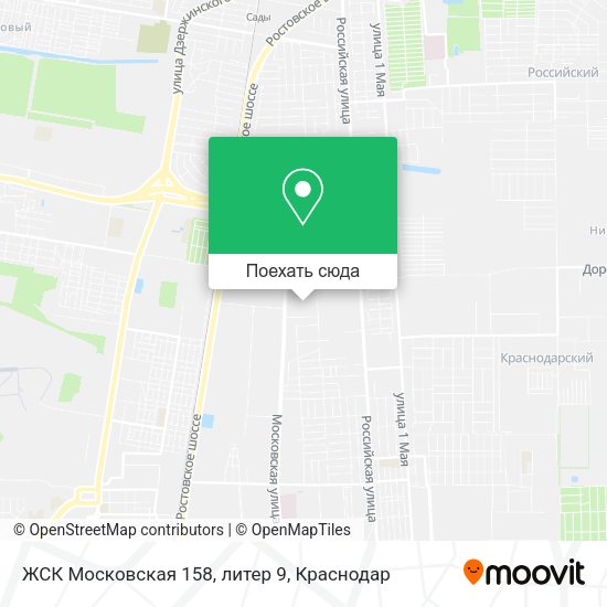 Карта ЖСК Московская 158, литер 9