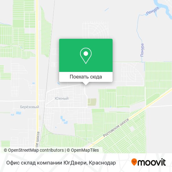 Карта Офис склад компании ЮгДвери