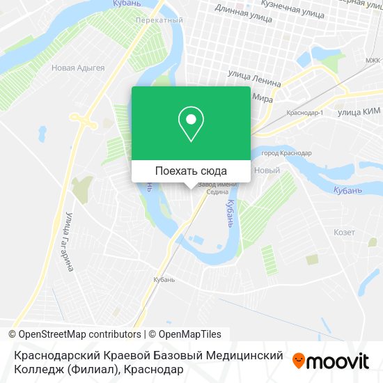 Карта Краснодарский Краевой Базовый Медицинский Колледж (Филиал)