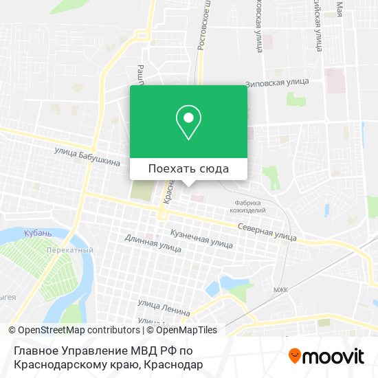 Карта Главное Управление МВД РФ по Краснодарскому краю