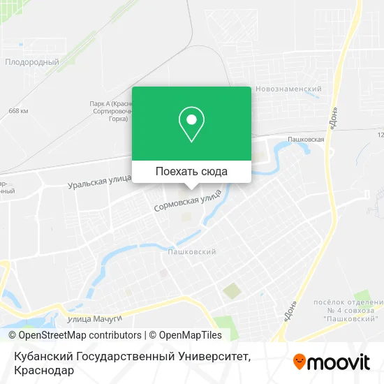 Карта Кубанский Государственный Университет