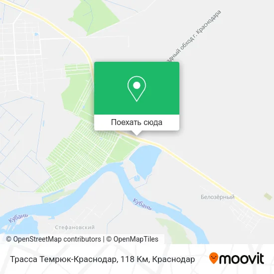 Карта Трасса Темрюк-Краснодар, 118 Км