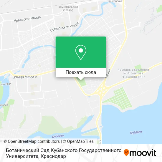 Карта Ботанический Сад Кубанского Государственного Университета