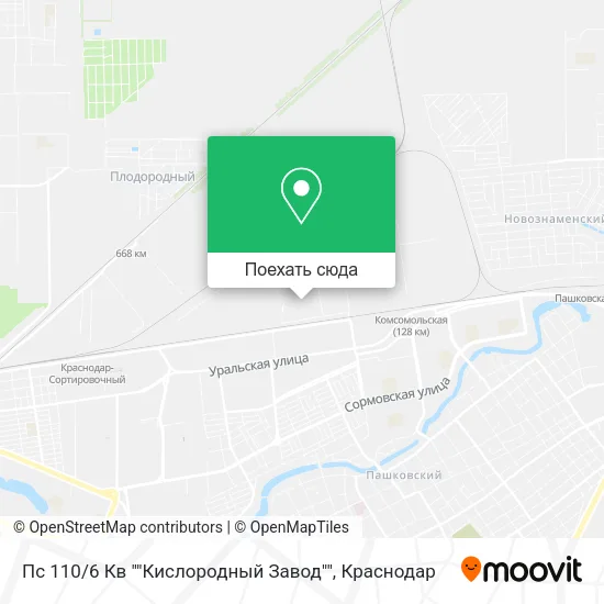 Карта Пс 110 / 6 Кв ""Кислородный Завод""