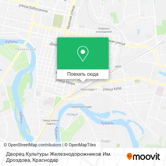 Карта Дворец Культуры Железнодорожников Им. Дроздова