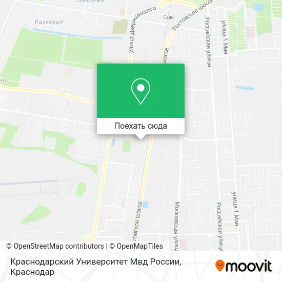 Карта Краснодарский Университет Мвд России