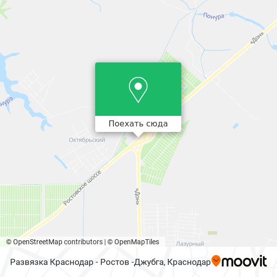 Карта Развязка Краснодар - Ростов -Джубга