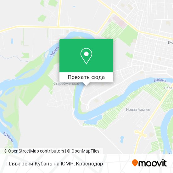 Карта Пляж реки  Кубань  на ЮМР