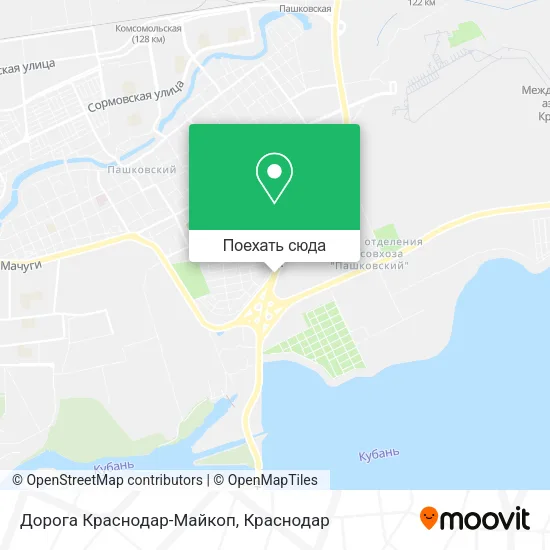 Карта Дорога Краснодар-Майкоп