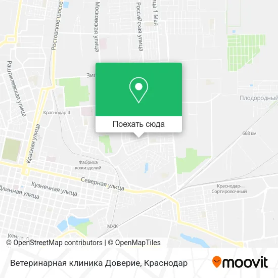 Карта Ветеринарная клиника  Доверие