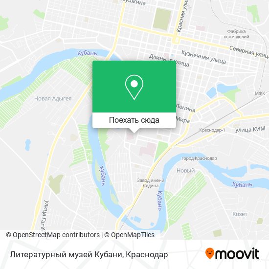 Карта Литературный музей Кубани