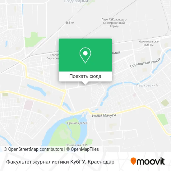 Карта Факультет журналистики КубГУ