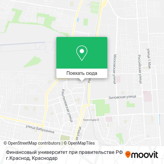 Карта Финансовый университет при правительстве РФ г.Краснод