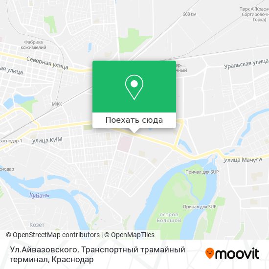 Карта Ул.Айвазовского. Транспортный трамайный терминал