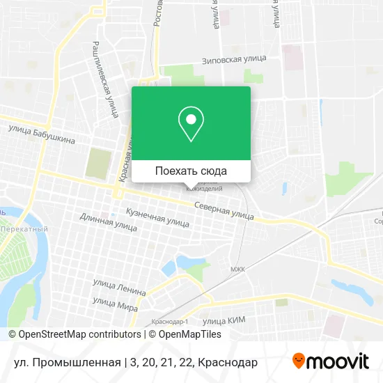 Карта ул. Промышленная | 3, 20, 21, 22