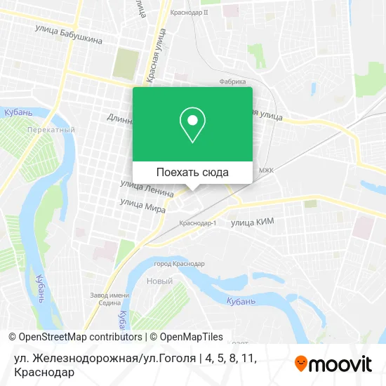 Карта ул. Железнодорожная / ул.Гоголя | 4, 5, 8, 11