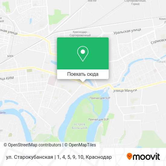 Карта ул. Старокубанская | 1, 4, 5, 9, 10