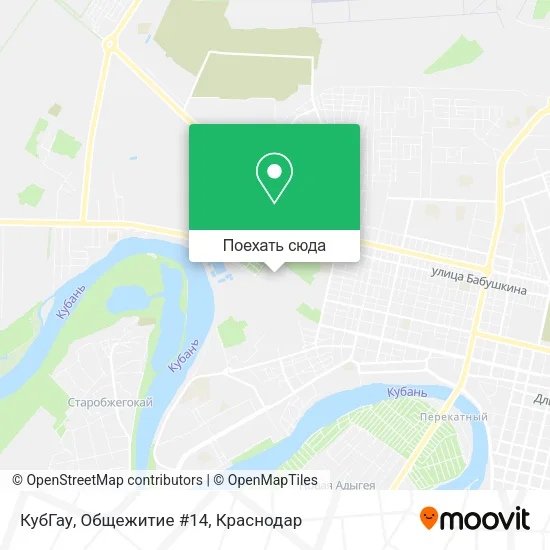 Карта КубГау, Общежитие #14