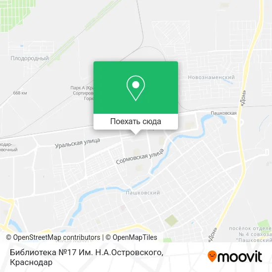 Карта Библиотека №17 Им. Н.А.Островского