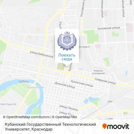 Карта Кубанский Государственный Технологический Университет