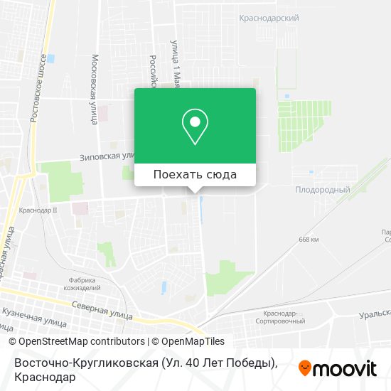 Восточно кругликовская краснодар карта