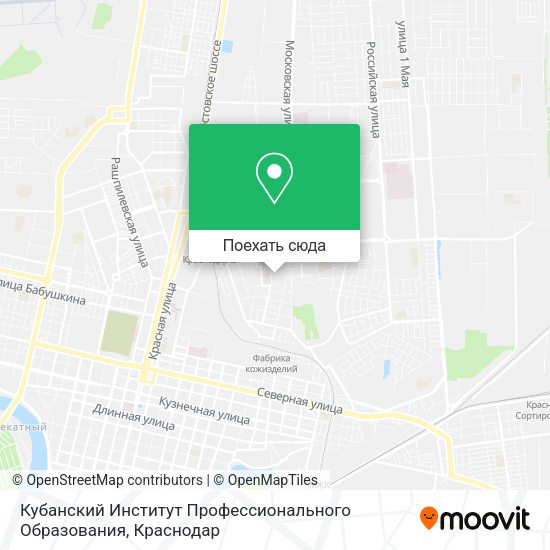 Карта Кубанский Институт Профессионального Образования