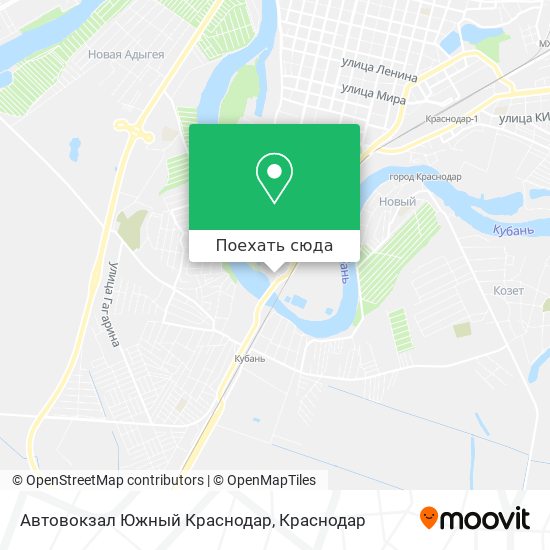 Карта Автовокзал Южный Краснодар