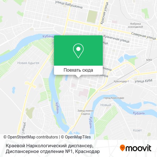 Карта Краевой Наркологический диспансер, Диспансерное отделение №1