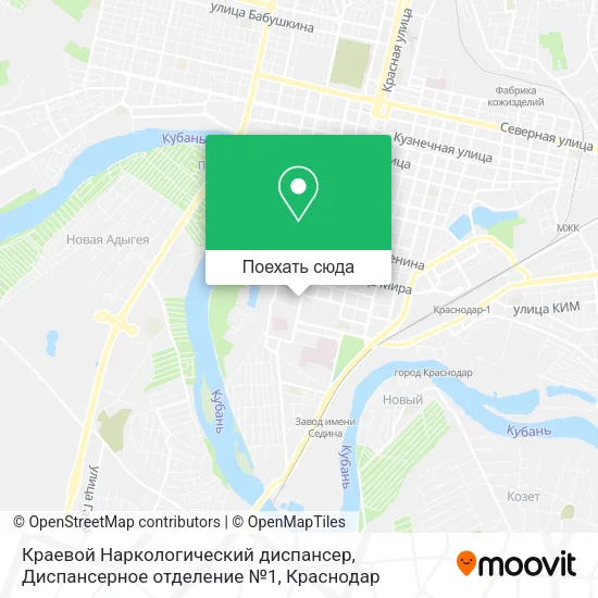 Карта Краевой Наркологический диспансер, Диспансерное отделение №1