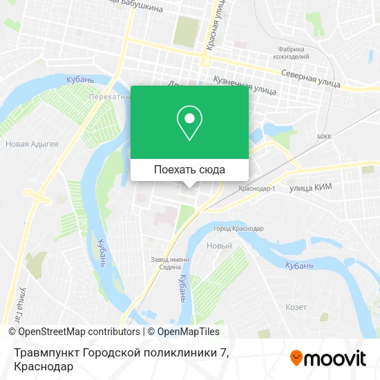 Карта Травмпункт Городской поликлиники 7