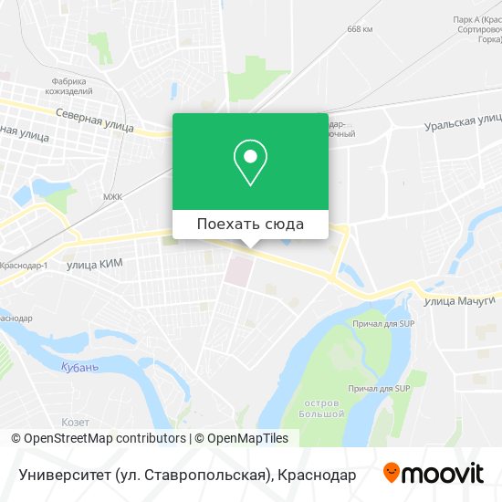 Карта Университет (ул. Ставропольская)