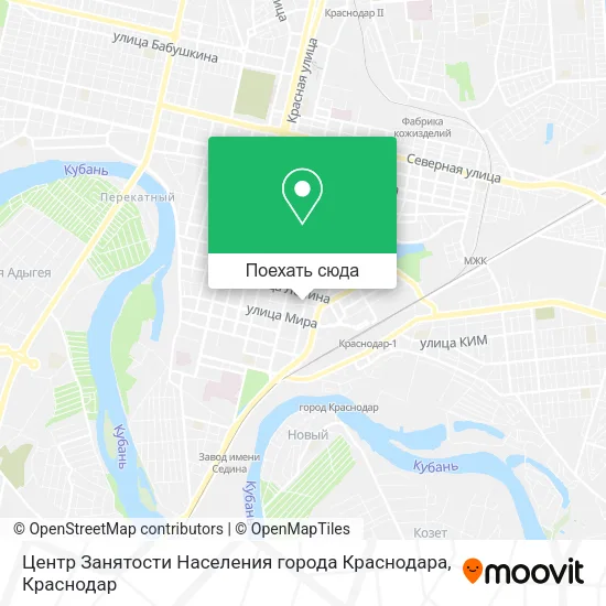 Карта Центр Занятости Населения города Краснодара