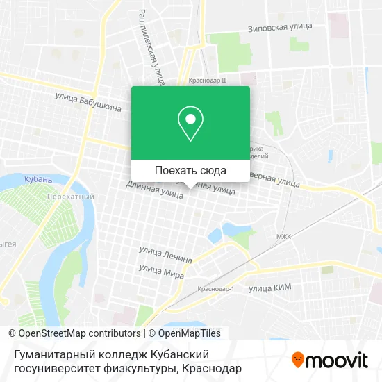 Карта Гуманитарный колледж Кубанский госуниверситет физкультуры