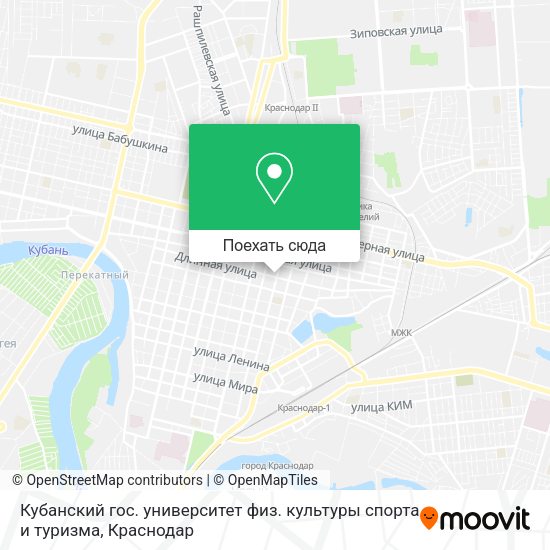 Карта Кубанский гос. университет физ. культуры спорта и туризма