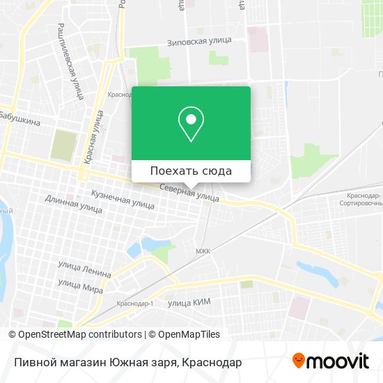 Карта Пивной магазин Южная заря