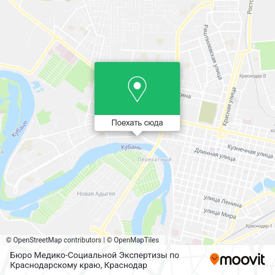 Карта Бюро Медико-Социальной Экспертизы по Краснодарскому краю