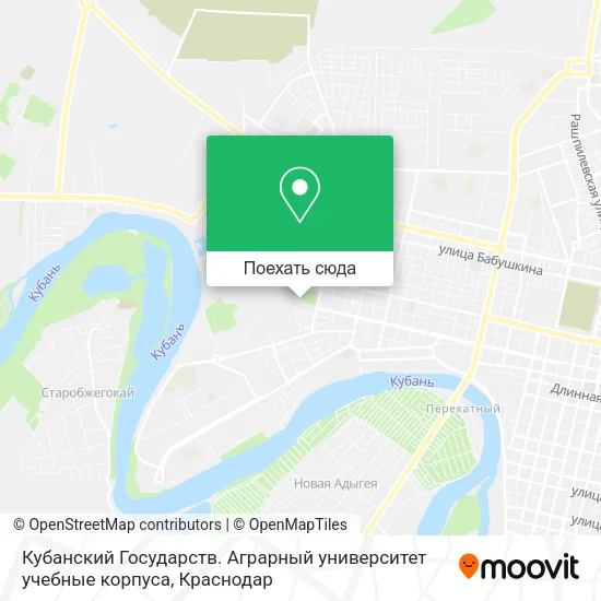 Карта Кубанский Государств. Аграрный университет учебные корпуса