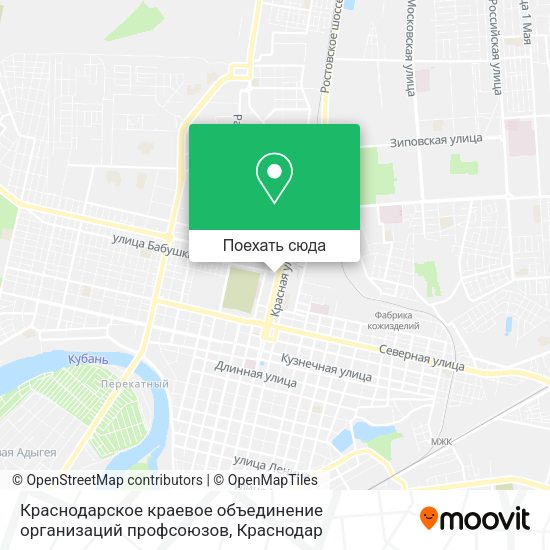 Карта Краснодарское краевое объединение организаций профсоюзов