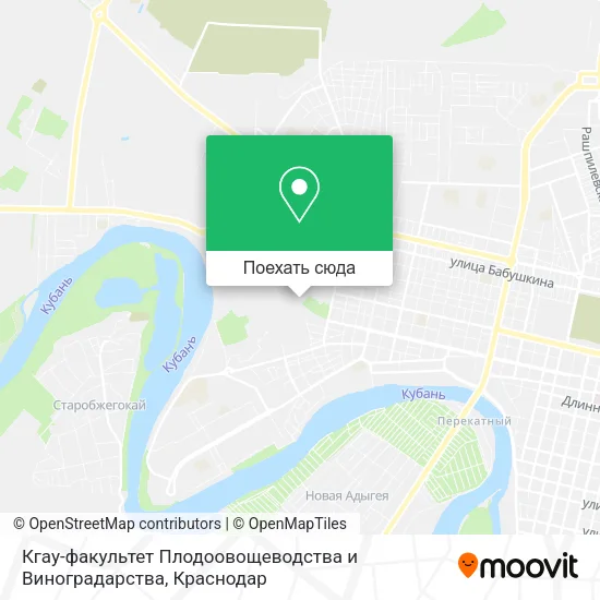 Карта Кгау-факультет Плодоовощеводства и Виноградарства