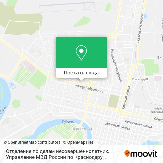 Карта Отделение по делам несовершеннолетних, Управление МВД России по Краснодару