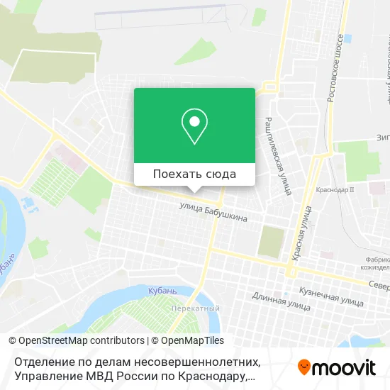 Карта Отделение по делам несовершеннолетних, Управление МВД России по Краснодару