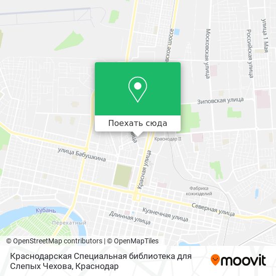 Карта Краснодарская Специальная библиотека для Слепых Чехова