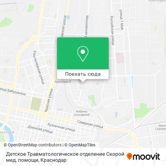 Карта Детское Травматологическое отделение Скорой мед. помощи