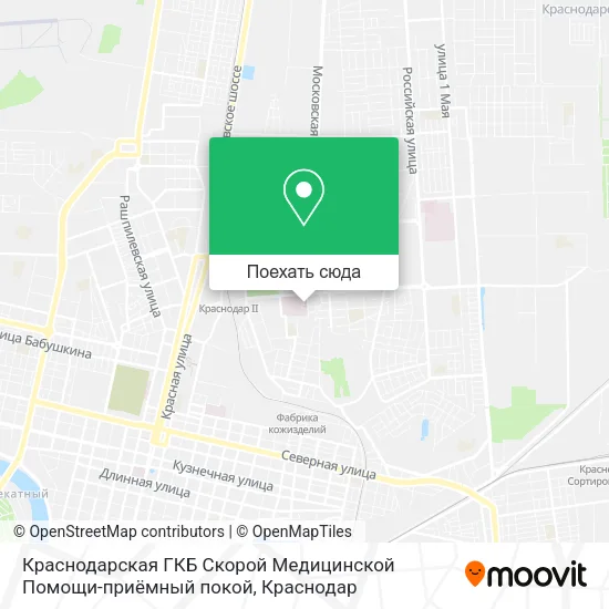 Карта Краснодарская ГКБ Скорой Медицинской Помощи-приёмный покой