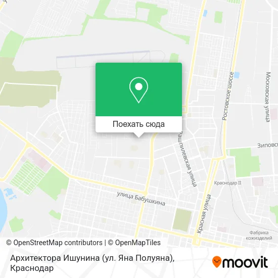 Карта Архитектора Ишунина (ул. Яна Полуяна)