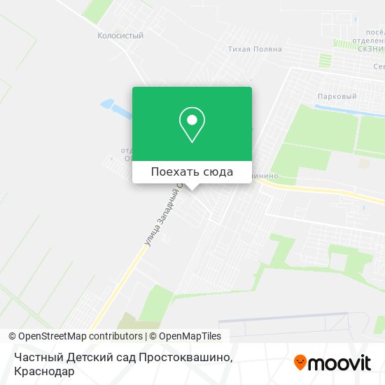 Карта Частный Детский сад Простоквашино